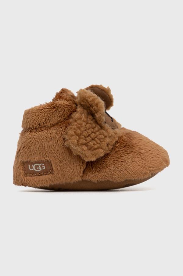 Dětské papuče UGG Bixbee Koala Stuffie hnědá barva