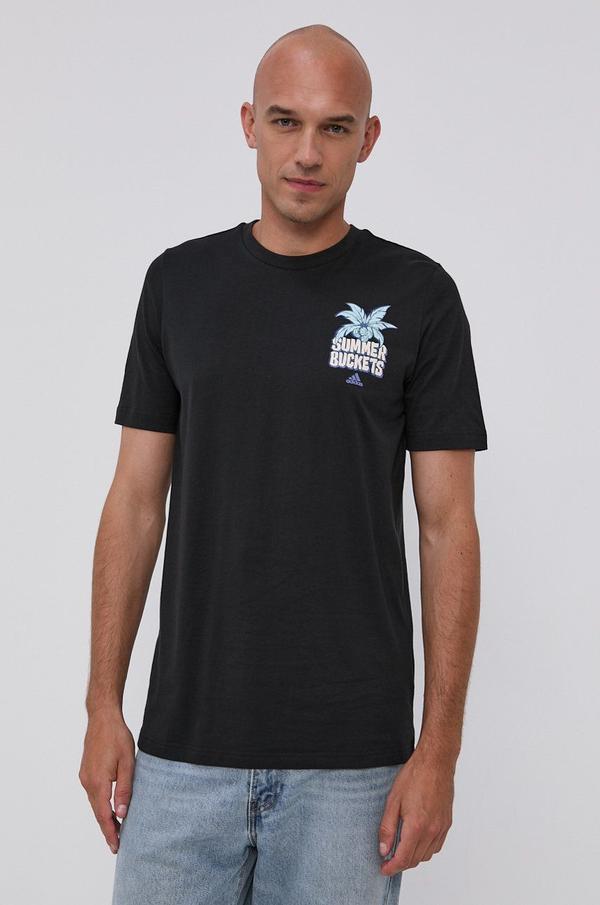 Bavlněné tričko adidas Performance Street GS7188 černá barva, s potiskem