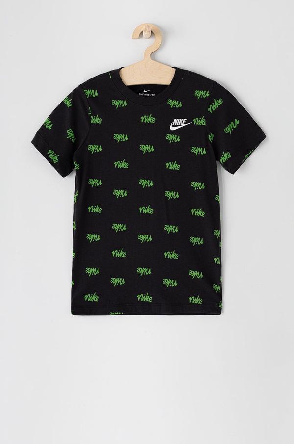 Dětské tričko Nike Kids černá barva, vzorované