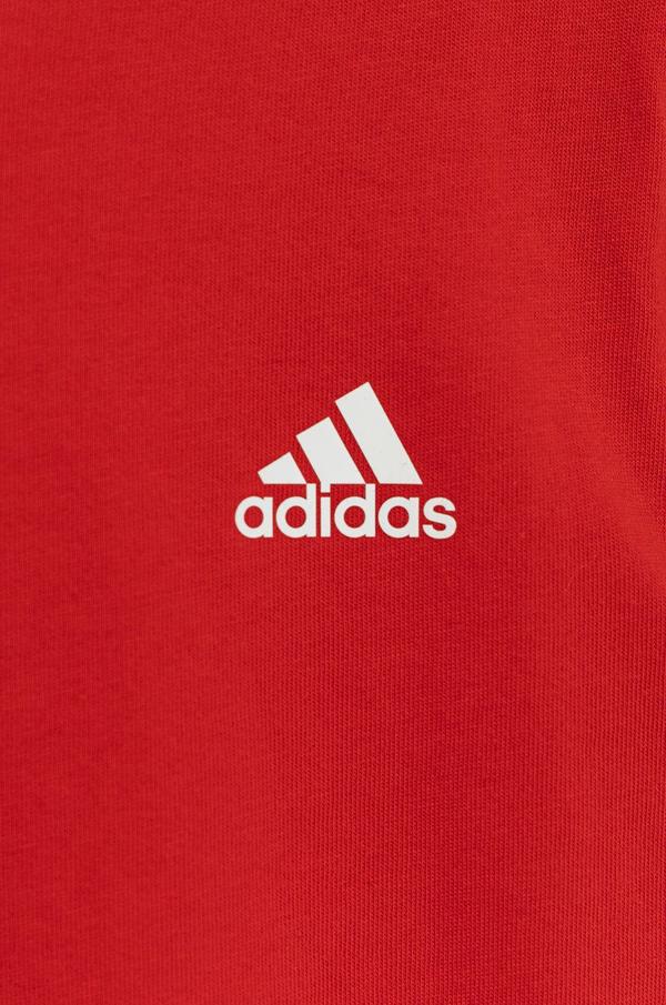Dětské bavlněné tričko adidas Performance H65802 červená barva, hladké