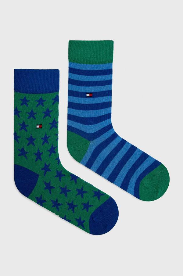 Dětské ponožky Tommy Hilfiger zelená barva