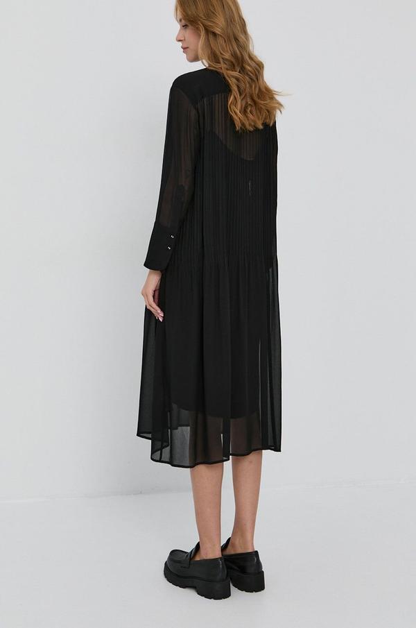 Šaty Samsoe Samsoe černá barva, mini, jednoduché