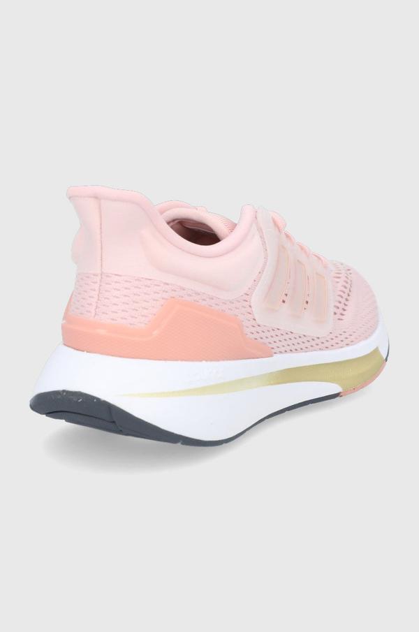 Boty adidas EQ21 Run H00543 růžová barva, na plochém podpatku