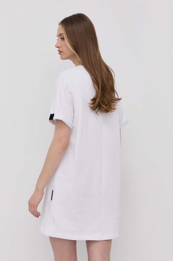 Bavlněné šaty Silvian Heach bílá barva, mini, jednoduchý