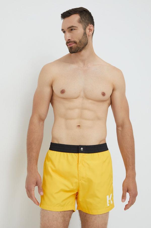 Plavkové šortky Karl Lagerfeld žlutá barva