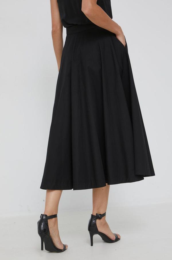 Bavlněná sukně Answear Lab černá barva, maxi, áčková
