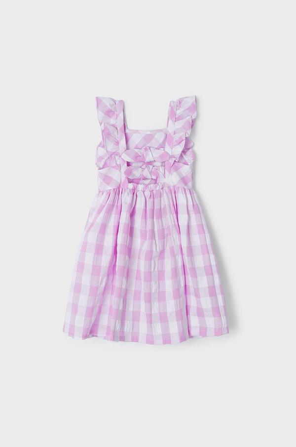 Dívčí šaty Mayoral fialová barva, mini, áčková