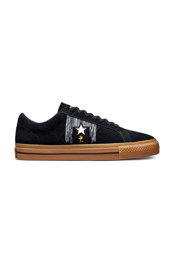 Semišové sneakers boty Converse Converse X Peanuts černá barva