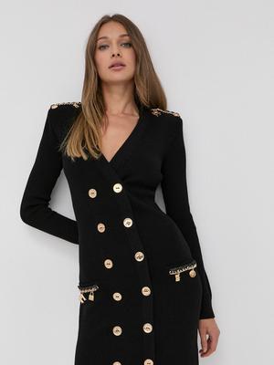 Šaty Elisabetta Franchi černá barva, mini, přiléhavá