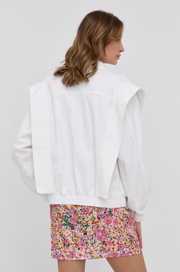 Džínová bunda Silvian Heach dámská, bílá barva, přechodná, oversize