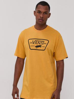 Tričko Vans pánské, žlutá barva, s potiskem