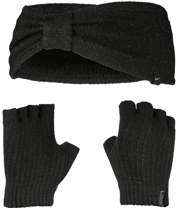Nike metallic headband and glove set