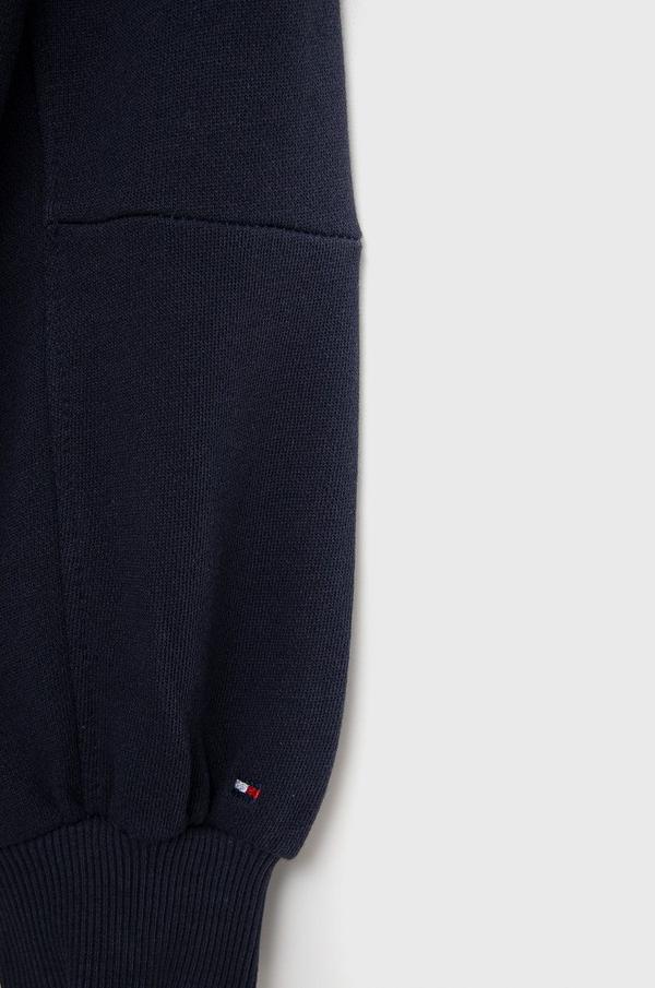 Dětské bavlněné šaty Tommy Hilfiger tmavomodrá barva, mini, jednoduché