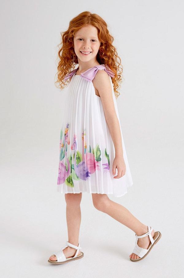 Dívčí šaty Mayoral fialová barva, mini, áčková