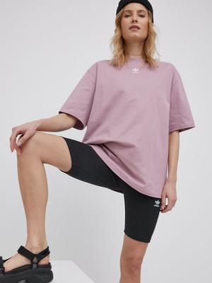 Bavlněné tričko adidas Originals HF7475 fialová barva
