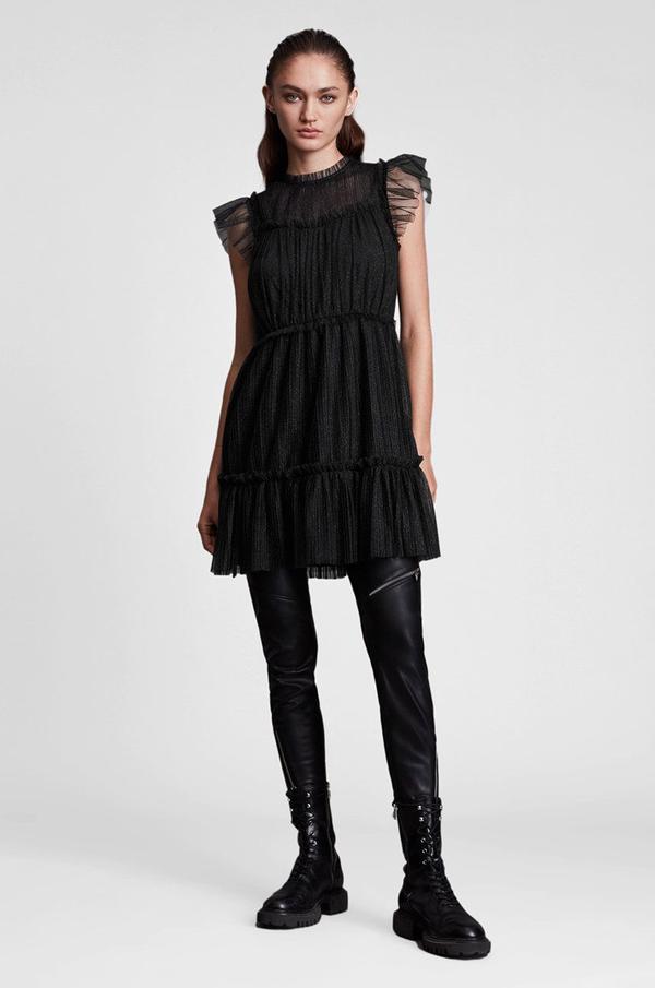 Šaty AllSaints černá barva, mini, jednoduché