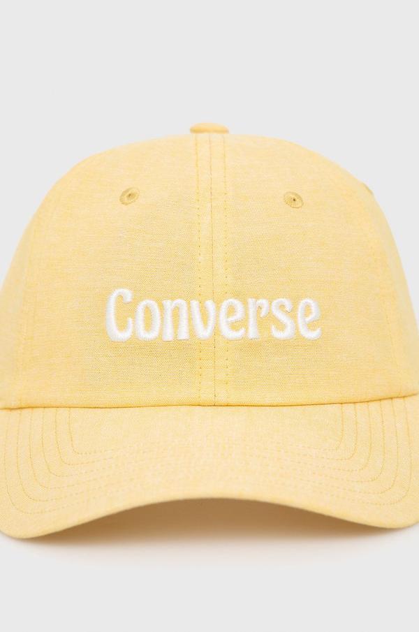 Čepice Converse žlutá barva, s aplikací