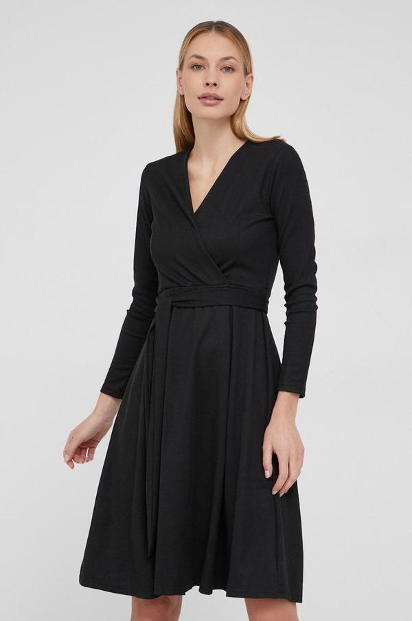 Šaty Answear Lab černá barva, mini, áčkové