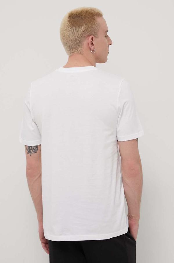 Bavlněné tričko adidas bílá barva, s potiskem