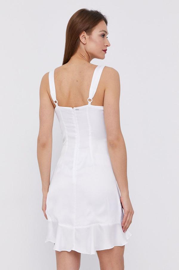Šaty Guess bílá barva, mini, áčkové