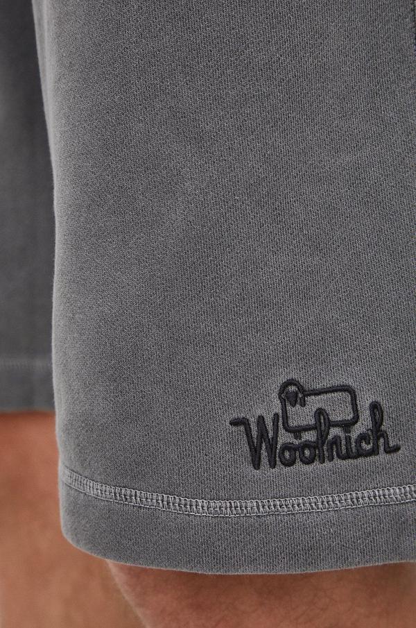 Bavlněné šortky Woolrich pánské, šedá barva