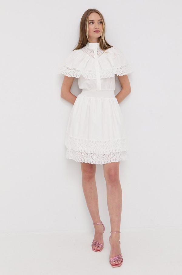 Šaty Silvian Heach bílá barva, mini, áčková