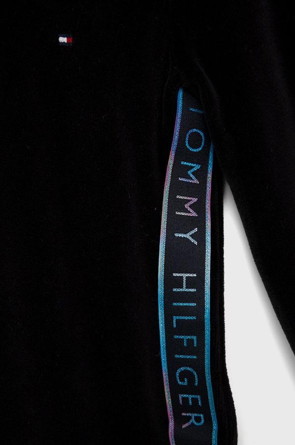 Dívčí šaty Tommy Hilfiger černá barva, mini, jednoduché
