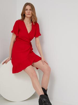 Šaty Answear Lab červená barva, mini, áčková