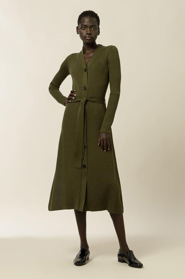 Šaty Ivy & Oak zelená barva, midi, jednoduché