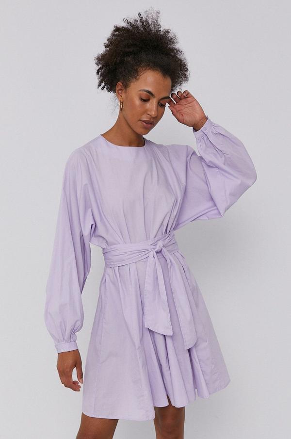 Šaty Vero Moda fialová barva, mini, jednoduché