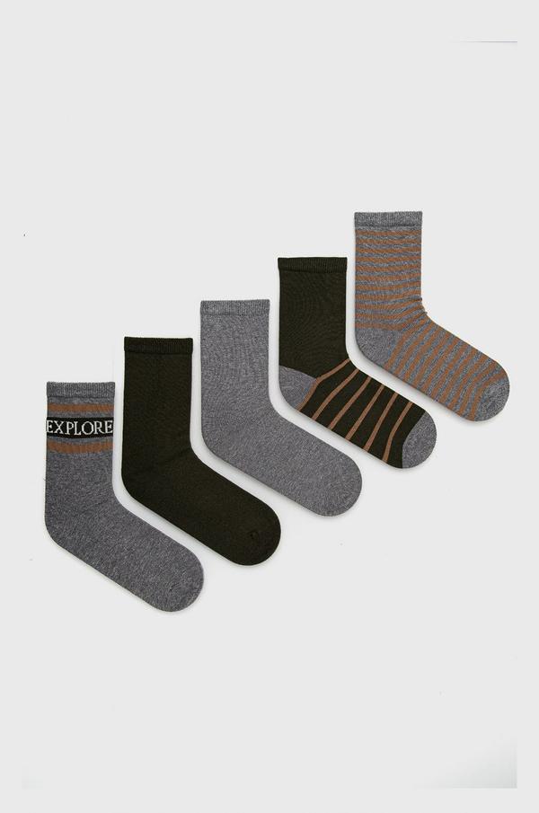 Dětské ponožky Name it (5-pack) šedá barva