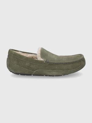 Semišové papuče UGG zelená barva