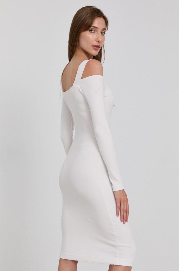 Šaty Guess bílá barva, mini, přiléhavé