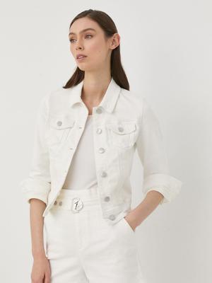 Džínová bunda Morgan dámská, bílá barva, přechodná