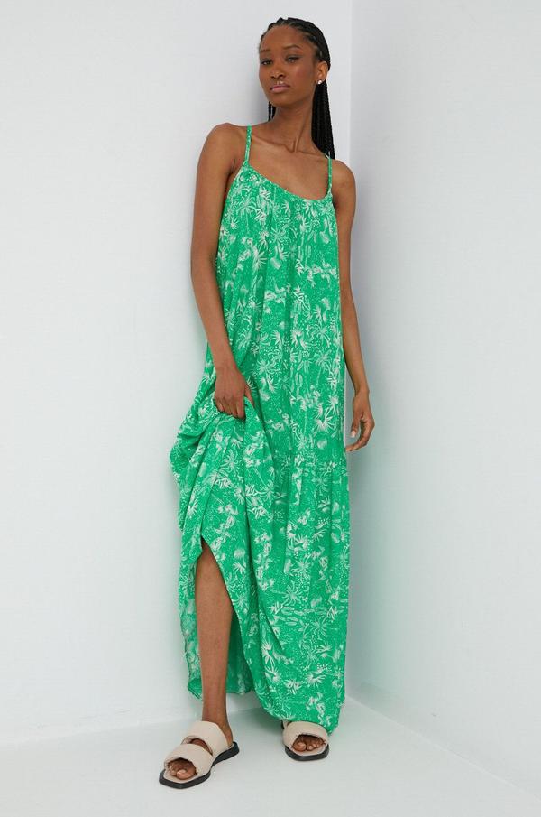 Šaty Answear Lab x limitovaná festivalová kolekce BE BRAVE zelená barva, maxi