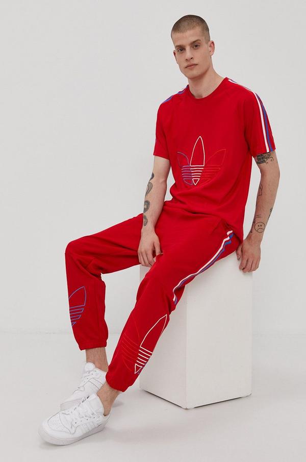 Tričko adidas Originals GR0534 pánské, červená barva, s aplikací