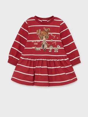 Dětské bavlněné šaty Mayoral červená barva, mini, áčkové