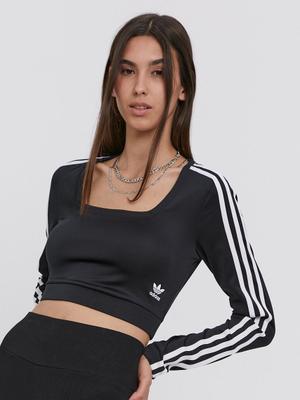 Tričko s dlouhým rukávem adidas Originals H37765 dámské, černá barva