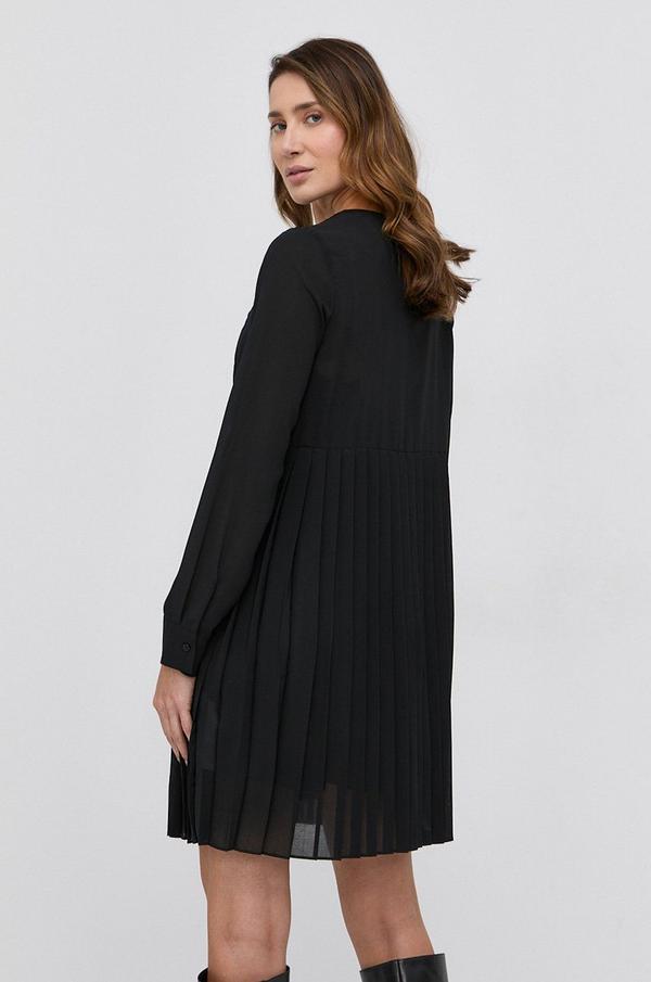 Šaty Trussardi černá barva, mini, oversize