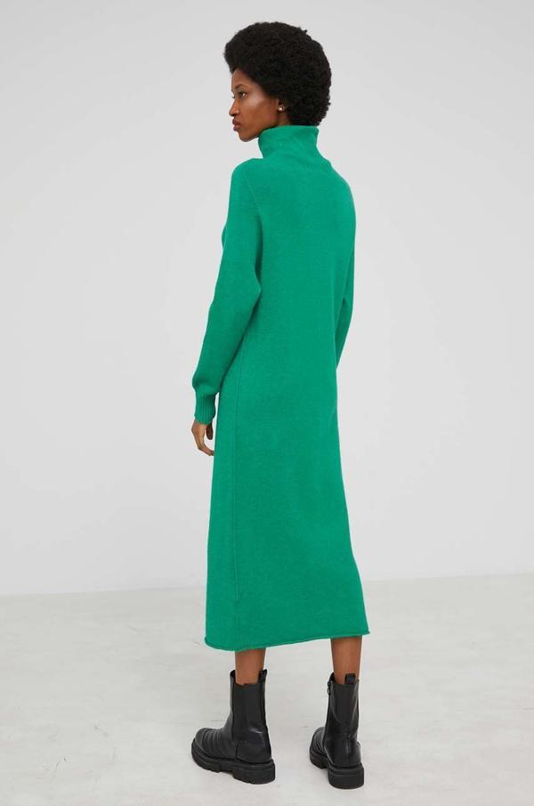 Šaty Answear Lab zelená barva, mini, jednoduchý