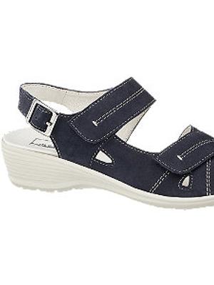 Tmavě modré kožené komfortní sandály Medicus