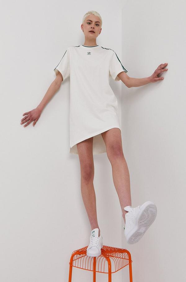 Šaty adidas Originals H56457 bílá barva, mini, oversize