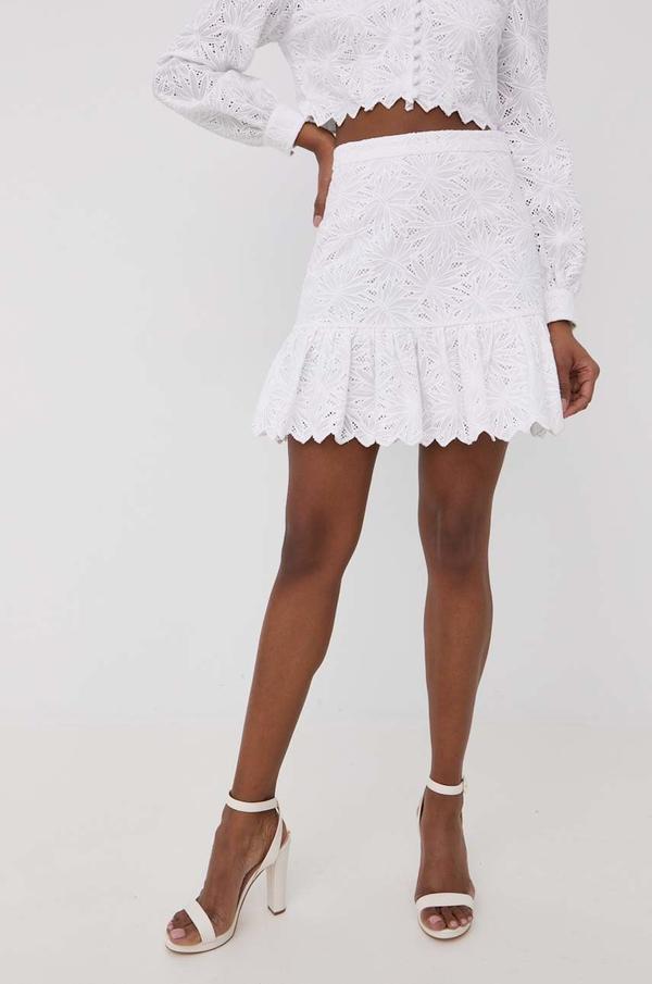 Bavlněná sukně MICHAEL Michael Kors bílá barva, mini, áčková