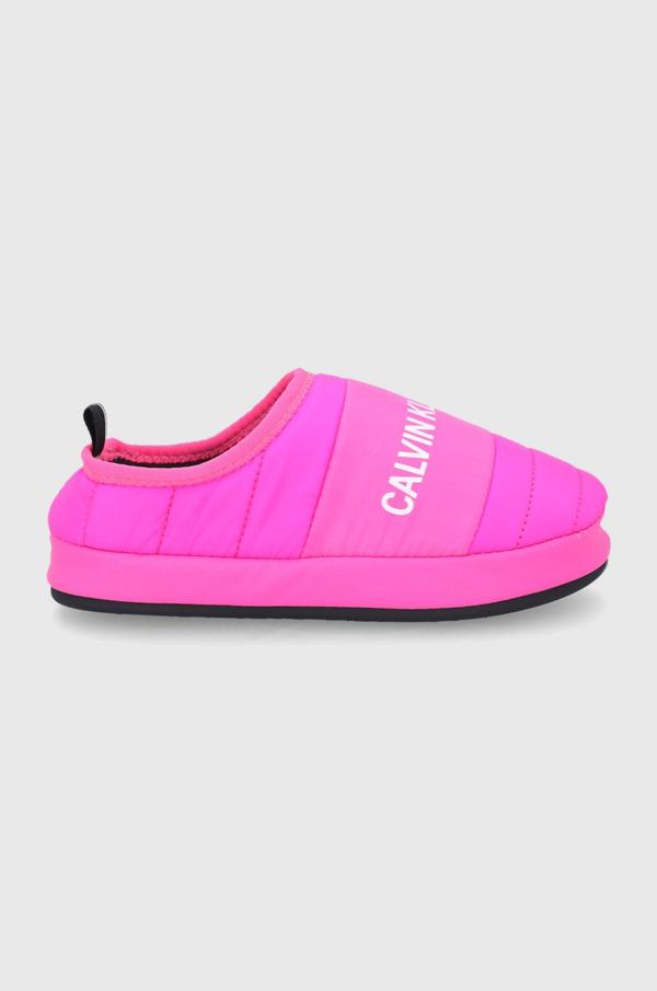 Pantofle Calvin Klein Jeans růžová barva