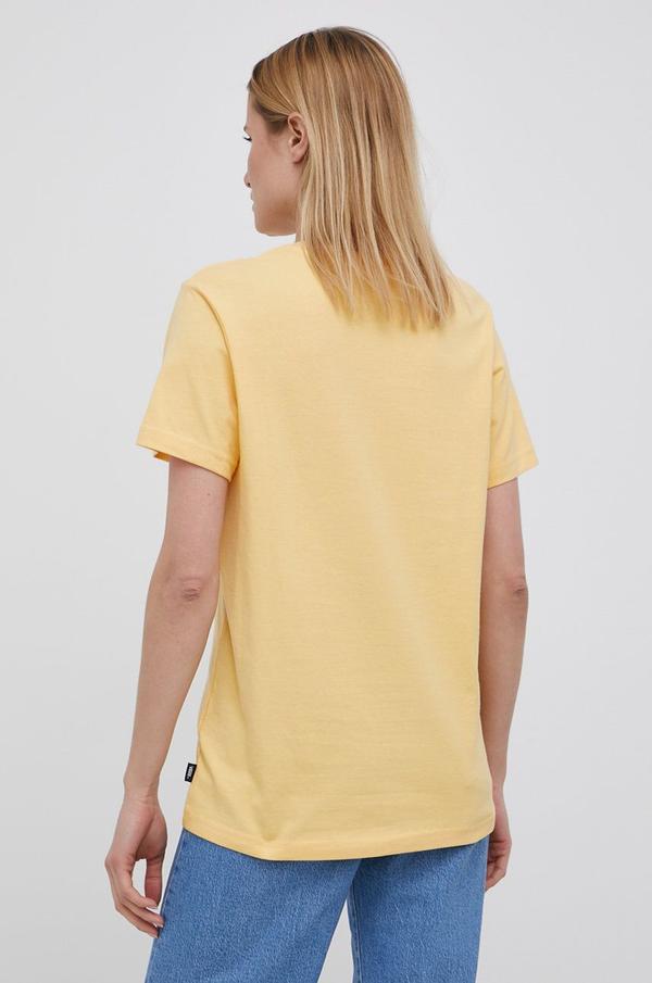 Bavlněné tričko Vans žlutá barva