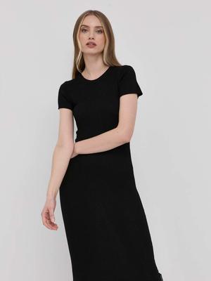 Šaty Silvian Heach černá barva, midi, přiléhavá