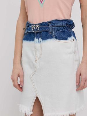 Džínová sukně Pinko bílá barva, mini, jednoduchý