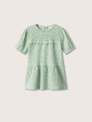 Dívčí šaty Mango Kids Aline zelená barva, mini, jednoduché