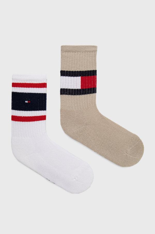 Dětské ponožky Tommy Hilfiger (2-pak) béžová barva