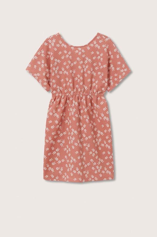 Dívčí šaty Mango Kids Triangle růžová barva, mini, jednoduchý